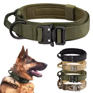 Taktisches Hundehalsband, Hundetrainingshalsband, Hundehalsband mit Metallschnalle