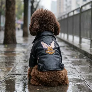stylish leather jacket for dogs
